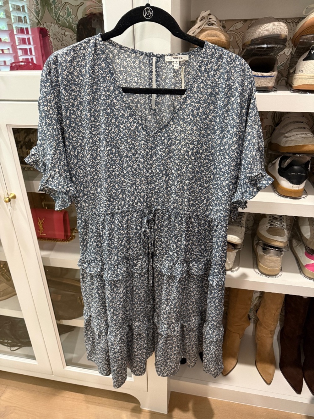 NWT Jodifl Tiered Blue Floral Dress